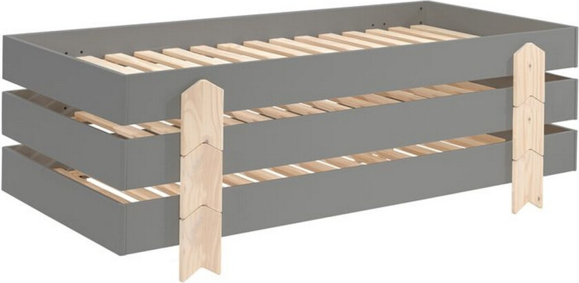 Seng Modulo med pilformede ben Grå, 3 - Grå, 3