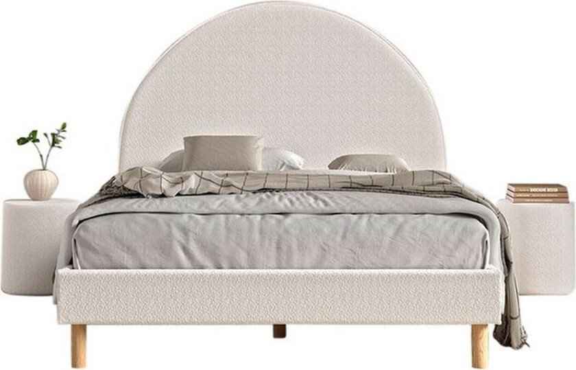 Seng med 2 nattbord Måne 140x200 cm Hvit - Hvit