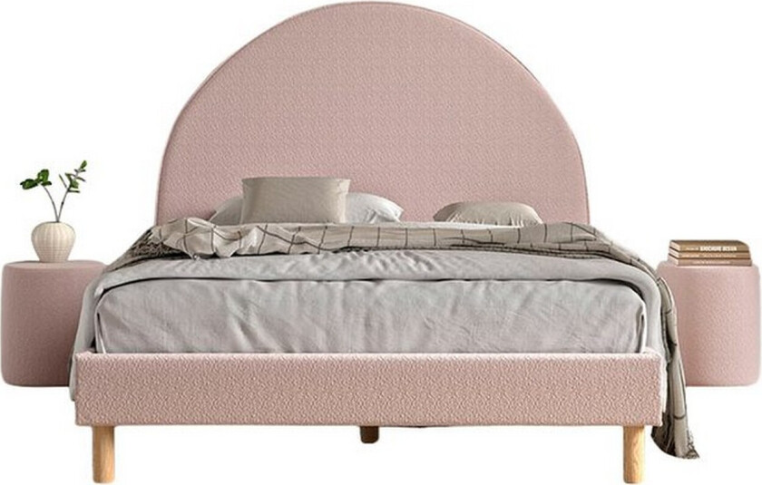 Seng med 2 nattbord Måne 140x200 cm Rosa - Rosa