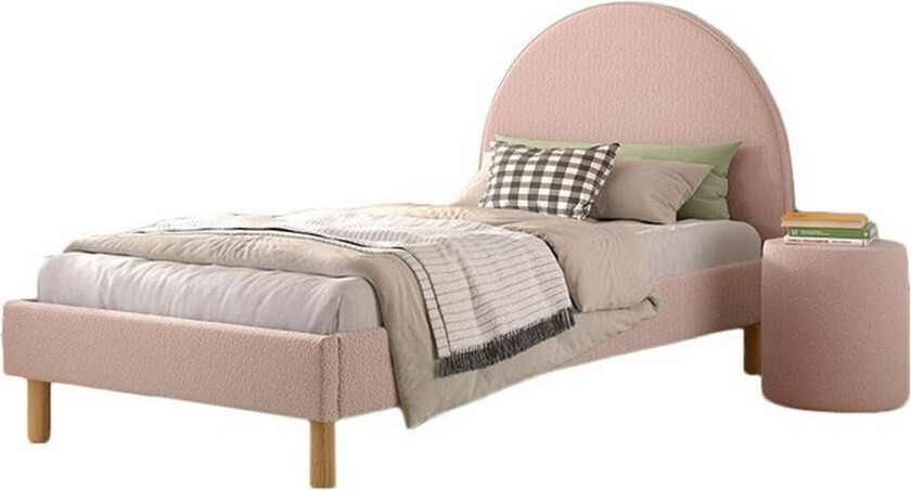 Seng med nattbord Måne 90x200 cm Rosa - Rosa