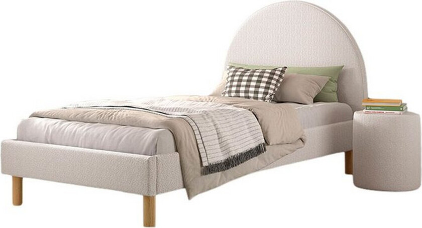 Seng med nattbord Måne 90x200 cm Hvitt - Hvitt