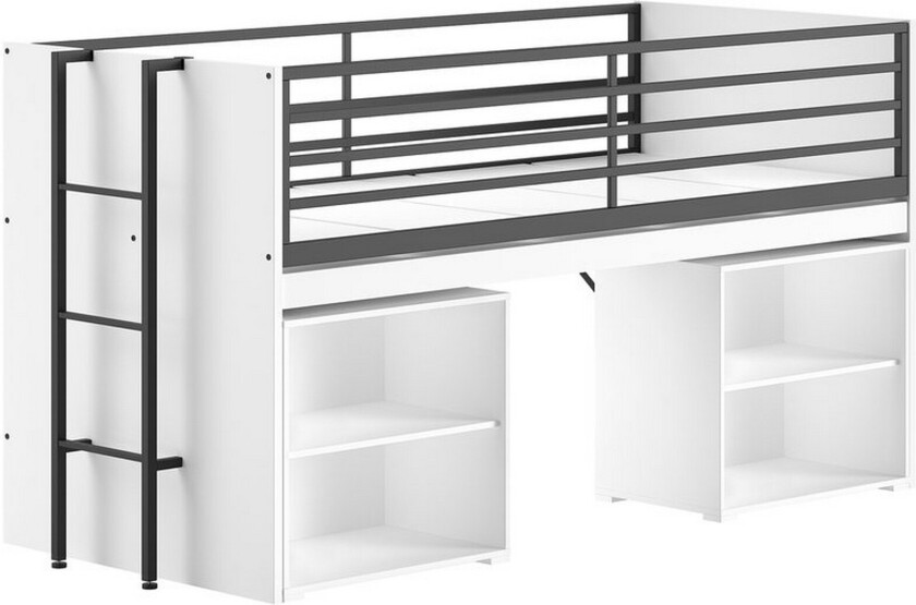 Høyseng og 2 bokhyller Sam Hvit - Hvit