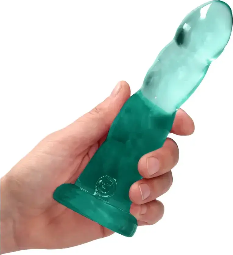 Turkis dildo med sugekopp 17 cm farget glede