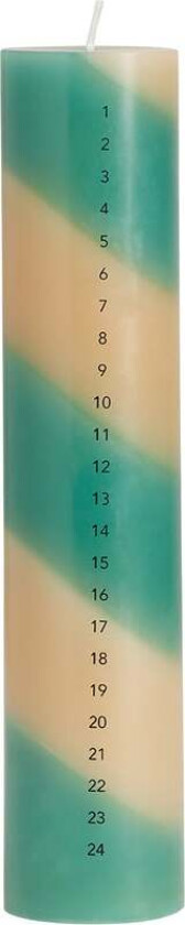 Bilde av - Christmas Calendar Candle - Clay / Pale Mint (L300616)