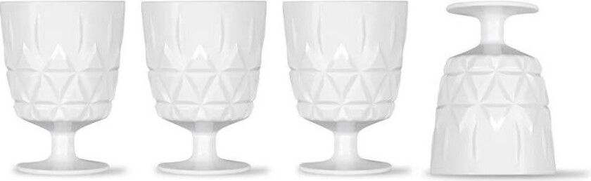 Picknick glass 4-pakn. Hvit