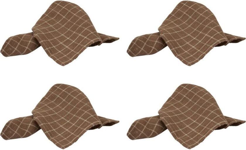 Lunnevik small bomullsservietter 40x40 cm 4-pakning Brun