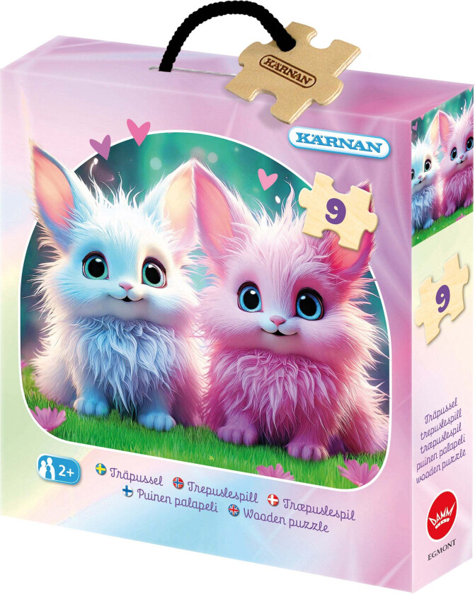 Kärnan Trepuslespill Fantasidyr 9 Brikker - Barnepuslespill - Tre