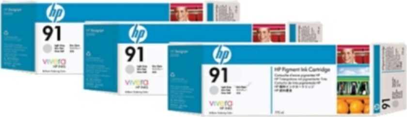 Hp Blekk Ljus Grå No.91 - Z6100 775ml 3-pack