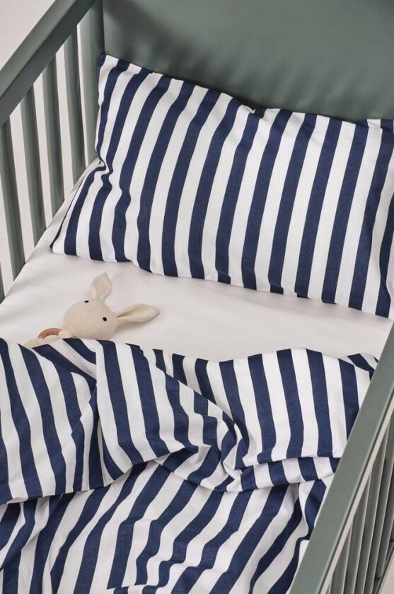 MINI sengesett sprinkelseng - økologisk Marineblå/hvit