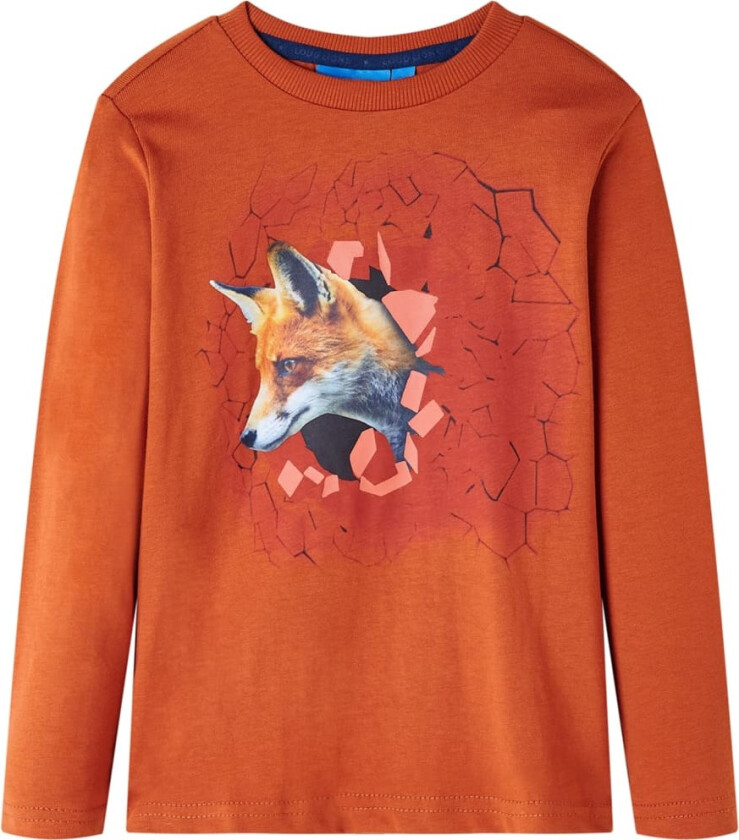 T-skjorte for barn med lange ermer lyserust 116