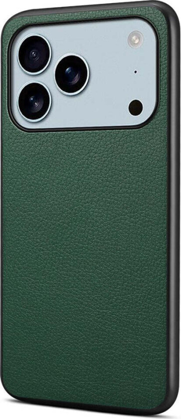 iPhone 17 Pro Hybrid Plast Deksel med Skinntekstur – Grønn