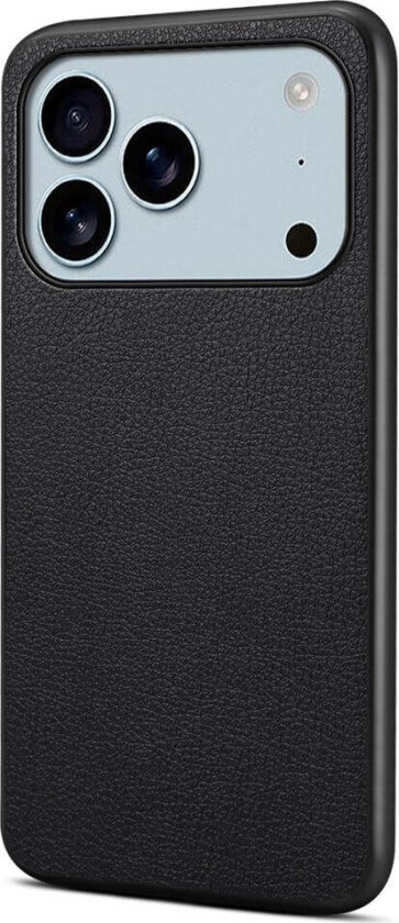 iPhone 17 Pro Hybrid Plast Deksel med Skinntekstur – Svart