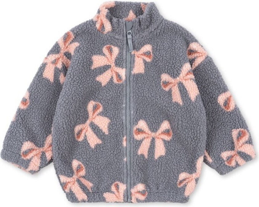 Jody Teddy Jacket Grs Bella Blue Bow Jody Teddy Jacket Grs Bella Blue Bow 12 months Fleece Blå 12 måneder kvinne