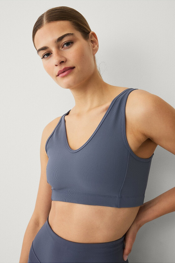 Sports-BH V-neck Structure - Grå