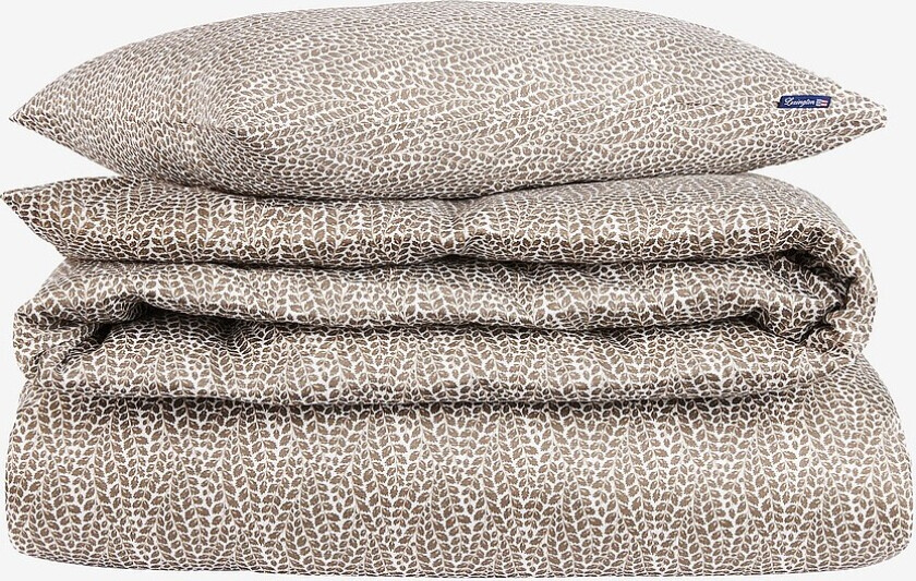 Bilde av Leaf Vines Sengesett i bomullssatin med trykk - Hvit