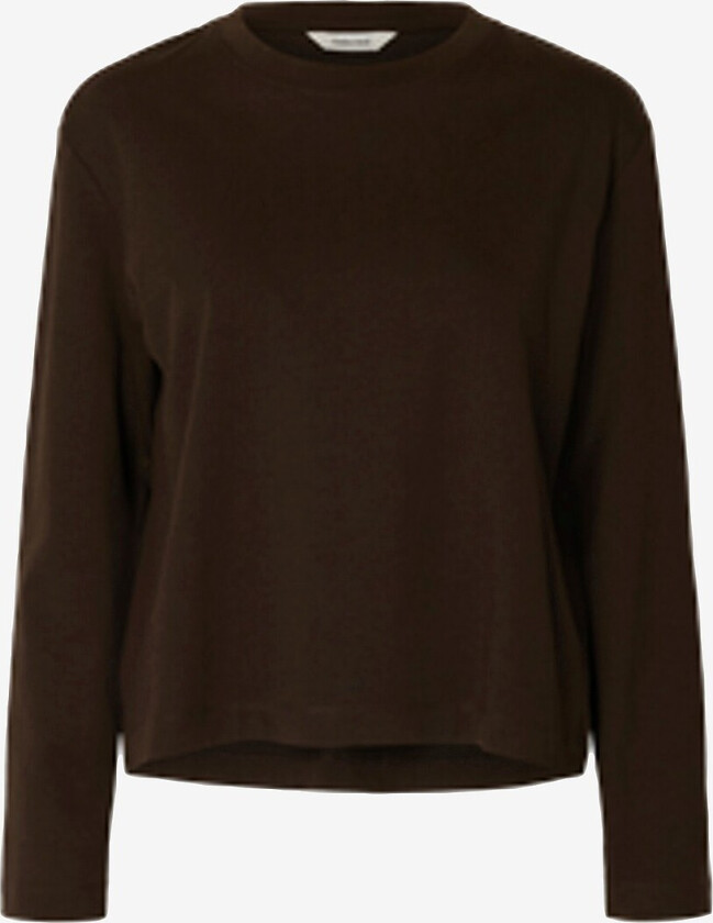 Topp slfEssential LS Boxy Tee - Brun