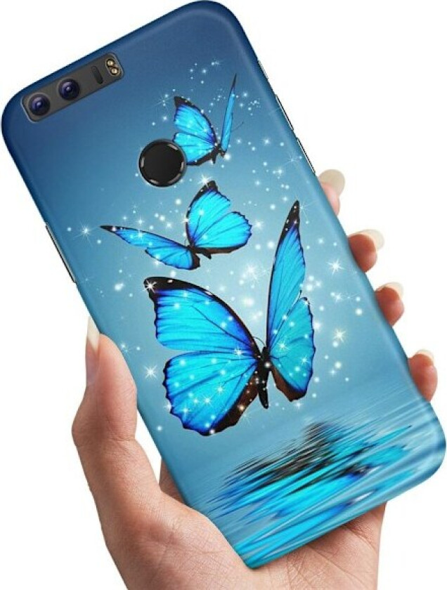Huawei Honor 8 - Deksel/Mobildeksel Glitrende Sommerfugler