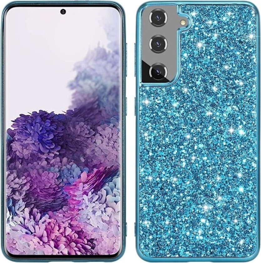 Glitter Samsung Galaxy S22 Plus deksel - Blå