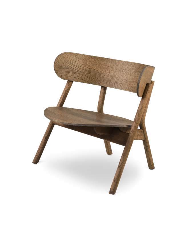 Oaki loungestol lærsete Røkt eik