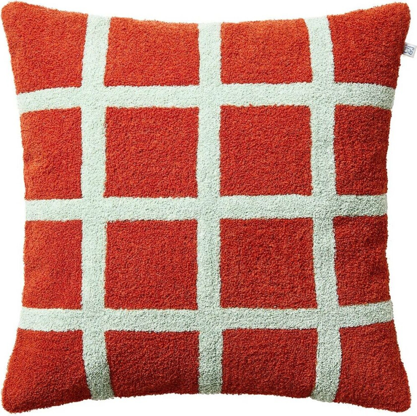Check putetrekk50x50 cm Apricot orange - aqua