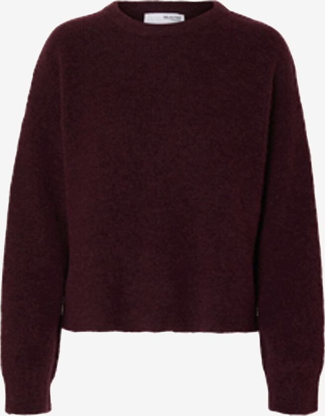 Genser slfSia Ras LS Knit New O-neck - Rød