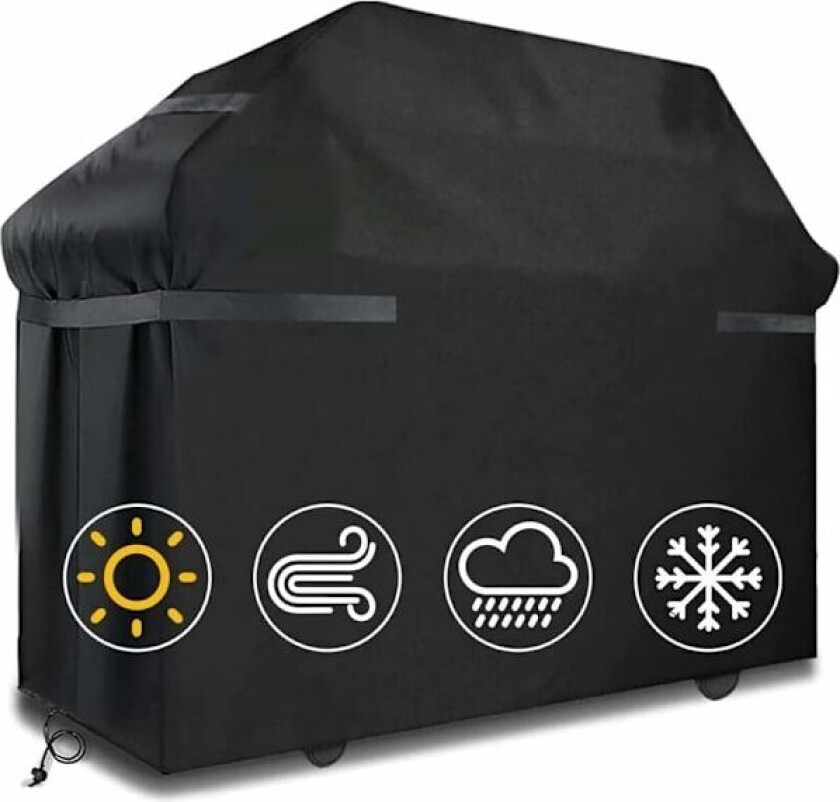 Grilltrekk Vanntett Vindtett Rivesikkert Beskyttelse med Stropper og Oppbevaringsveske (145x61x117cm)