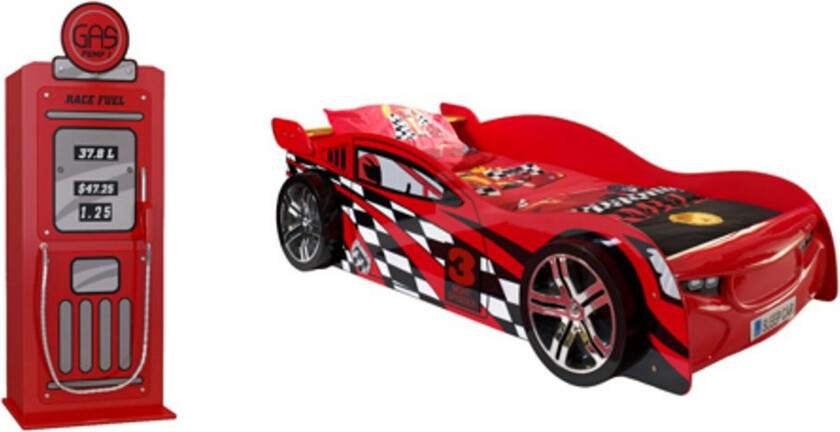 Seng med garderobe Night Speeder Rød