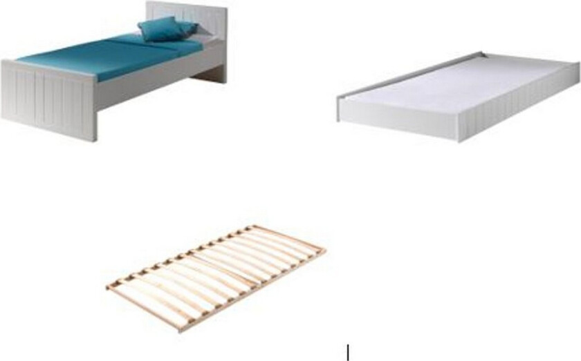 Seng med lamellbunn og skuff Robin