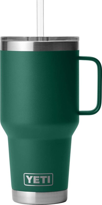Rambler 1L Straw Mug Black Forest Green