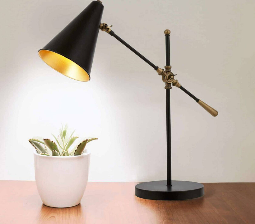 Nelu bordlampe, svart, høyde 60 cm, metall, justerbar