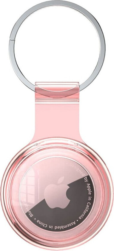 Vanntett Airtag Holder med nøkkelring - Gjennomsiktig/Rosa