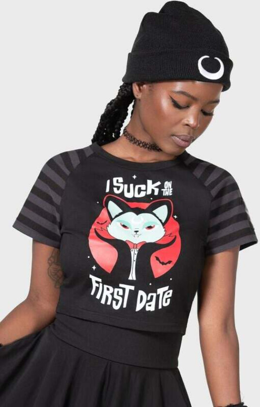 Goth T-skjorte - Purrrfect Pairing Shrunk Tee - XS til XXL - Damer - svart-grå