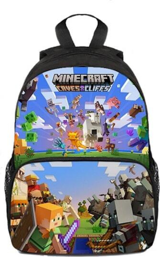 Minecraft Ryggsekk for Barn Skolesekk Ryggsekk Figurveske E