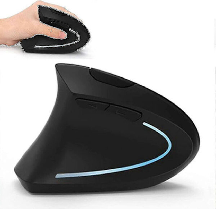 Venstrehendt mus, vertikal ergonomisk mus, trådløs USB venstrehendt ergonomisk vertikal mus, mindre støy - Svart