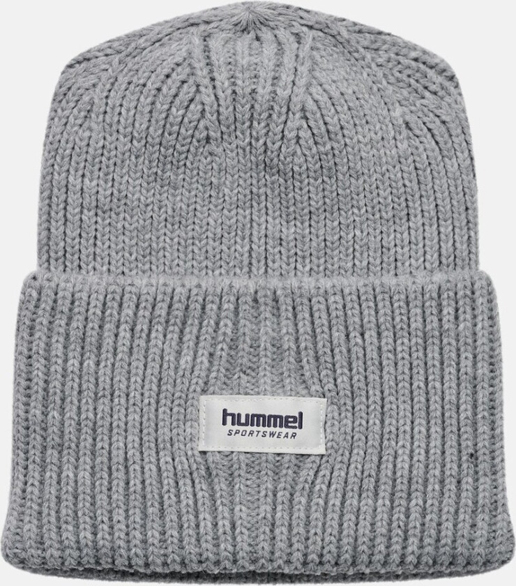hmlJR HEAVY RIB KNIT BEANIE, GREY MELANGE, OS CHILD, pannebånd