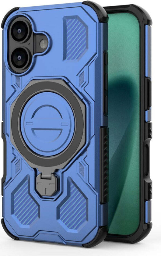 iPhone 17 Håndverkerdeksel med Magnetisk Kickstand – MagSafe Kompatibel – Blå