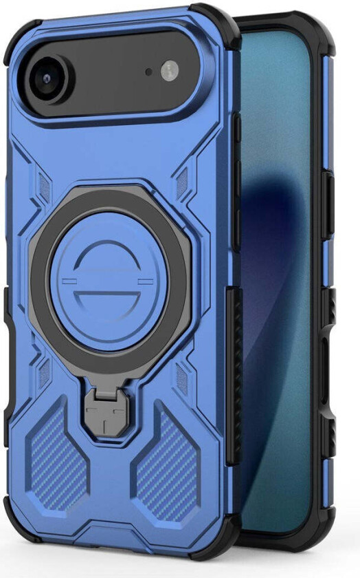 iPhone 17 Air Håndverkerdeksel med Magnetisk Kickstand – MagSafe Kompatibel – Blå