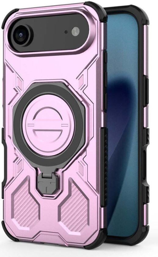 iPhone 17 Air Håndverkerdeksel med Magnetisk Kickstand – MagSafe Kompatibel – Rosa