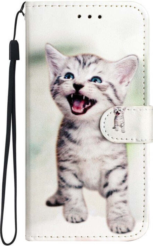 iPhone 17 Pro Kunstskinn Flip Deksel med Lommebok & Stropp – Kattunge