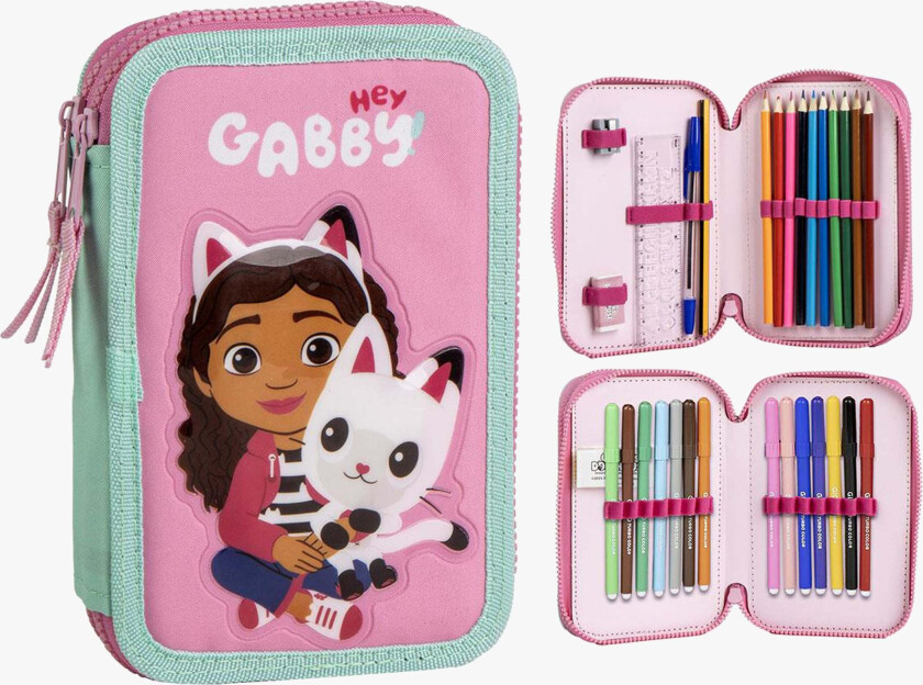 Dobbeltpennal, Rosa - Pennal - Polyester