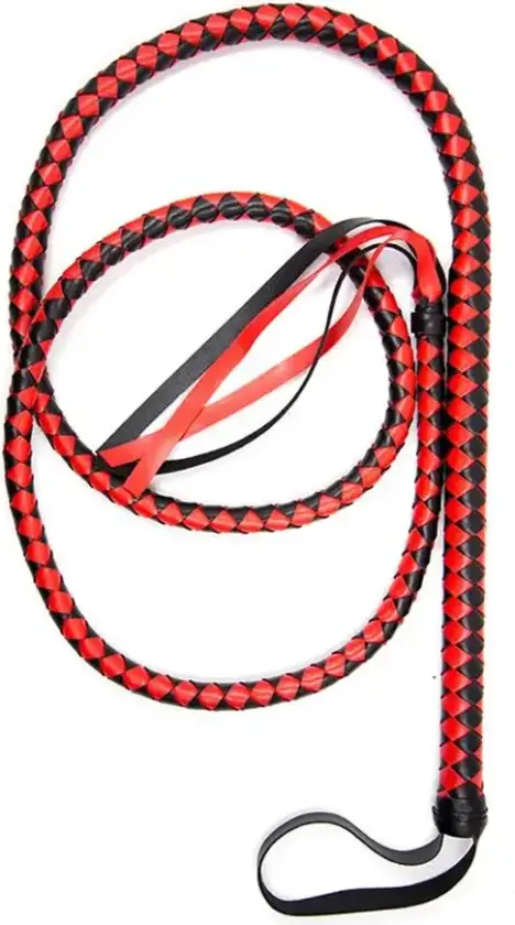 Long Whip Black & Red 210 cm