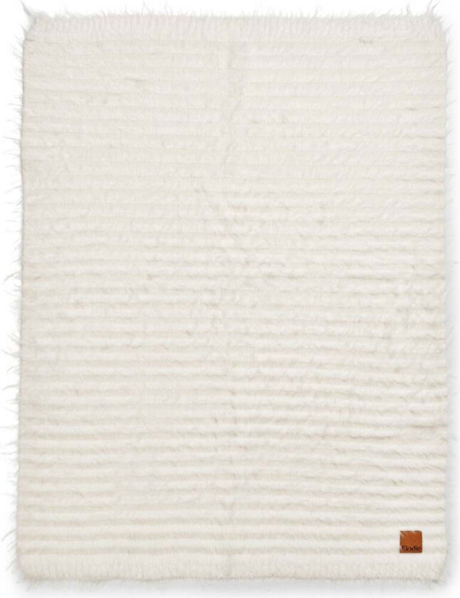 Elodie Furry Knit Teppe, Vanilla White - Tekstiler - Akryl,Nylon,Polyester