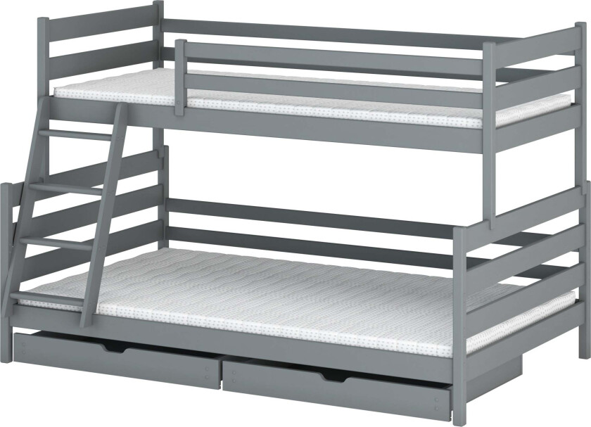 FAMI Køyeseng 90x200/120x200, Grå - Juniorsenger - Furu