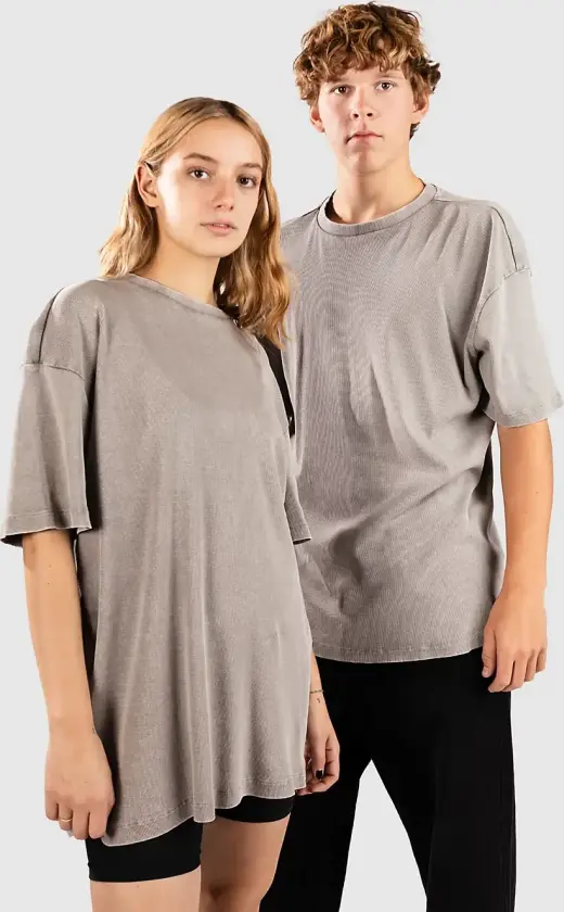 Washed Rib T-skjorte grå