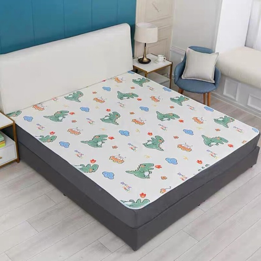 Sklisikre sengunderlag for inkontinens, vaskbare (40\" x 60\"), myke 4-lags dinosaurer, store gjenbrukbare underlag, vanntett madrassbeskytter