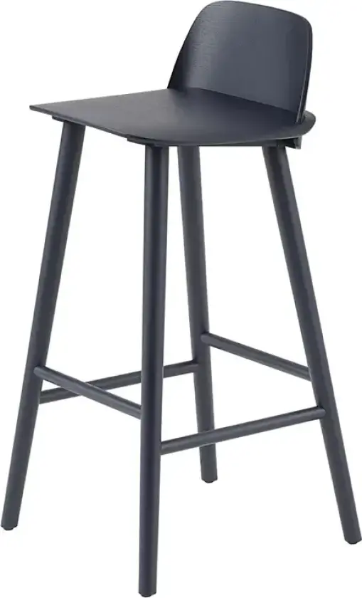 Bilde av Nerd barstol 75 cm - med fotstøtte i metall - Midnight Blue