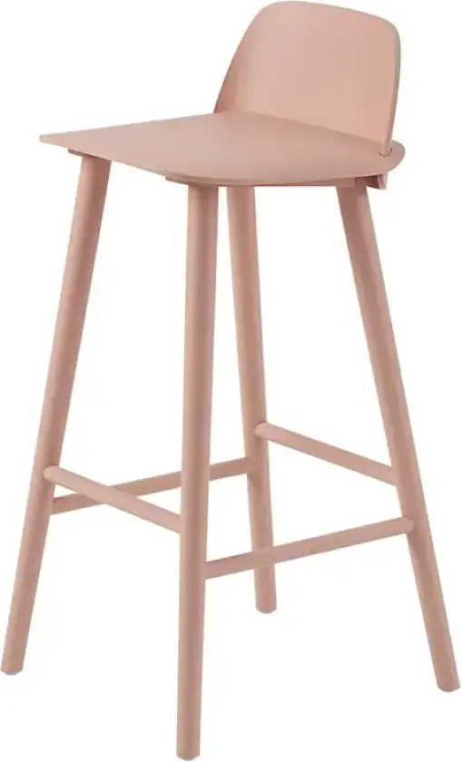 Bilde av Nerd barstol 75 cm - med fotstøtte i metall - Tan Rose