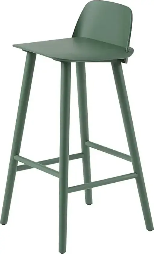 Nerd barstol 75 cm - med fotstøtte i metall - Green