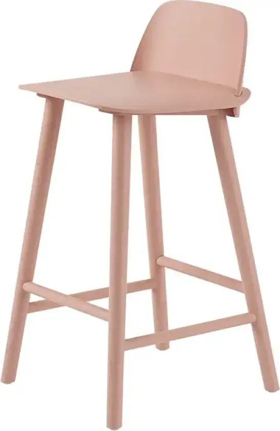 Nerd barstol 65 cm - med fotstøtte i metall - Tan Rose