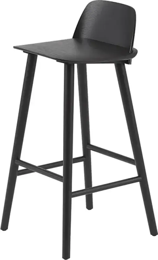 Nerd barstol 75 cm - med fotstøtte i metall - Black